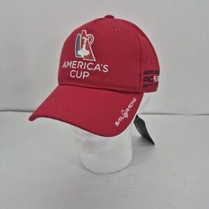 America's Cup Sail Racing Bermuda Red Adjustable Hat Cap